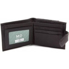 Чёрный мужской кошелёк на защелке MD Leather MD 122-A