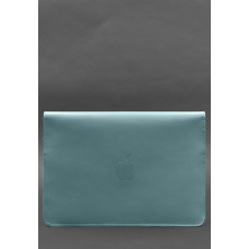 Шкіряний чохол-конверт на магнітах для MacBook 15-16 дюйм Бірюзовий