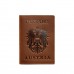 Шкіряна обкладинка для паспорта з австрійським гербом світло-коричнева Crazy Horse