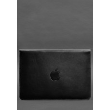 Шкіряний чохол-конверт на магнітах для MacBook 15 дюйм Чорний