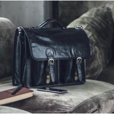 Великий шкіряний портфель Ashwood Leather 8190 Black