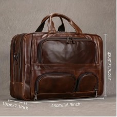 Велика чоловіча сумка з кишенями зі шкіри Bexhill Bx7289 Brown