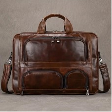 Велика чоловіча сумка з кишенями зі шкіри Bexhill Bx7289 Brown